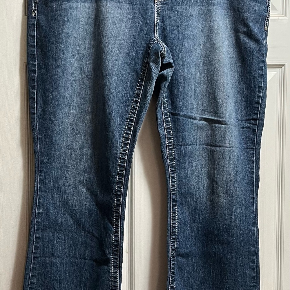Maurices Blue Boot Cut Jeans with Subtle Fading